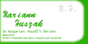 mariann huszak business card